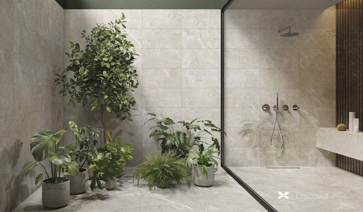 Bagno naturale con piante verdi